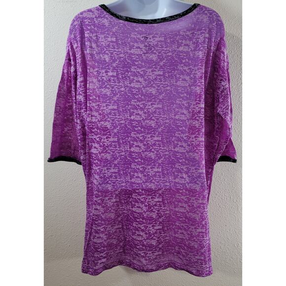 FullBeauty Purple Burnout Contrasting Trim Top 14 16 Lightweight Soft - Picture 3 of 8